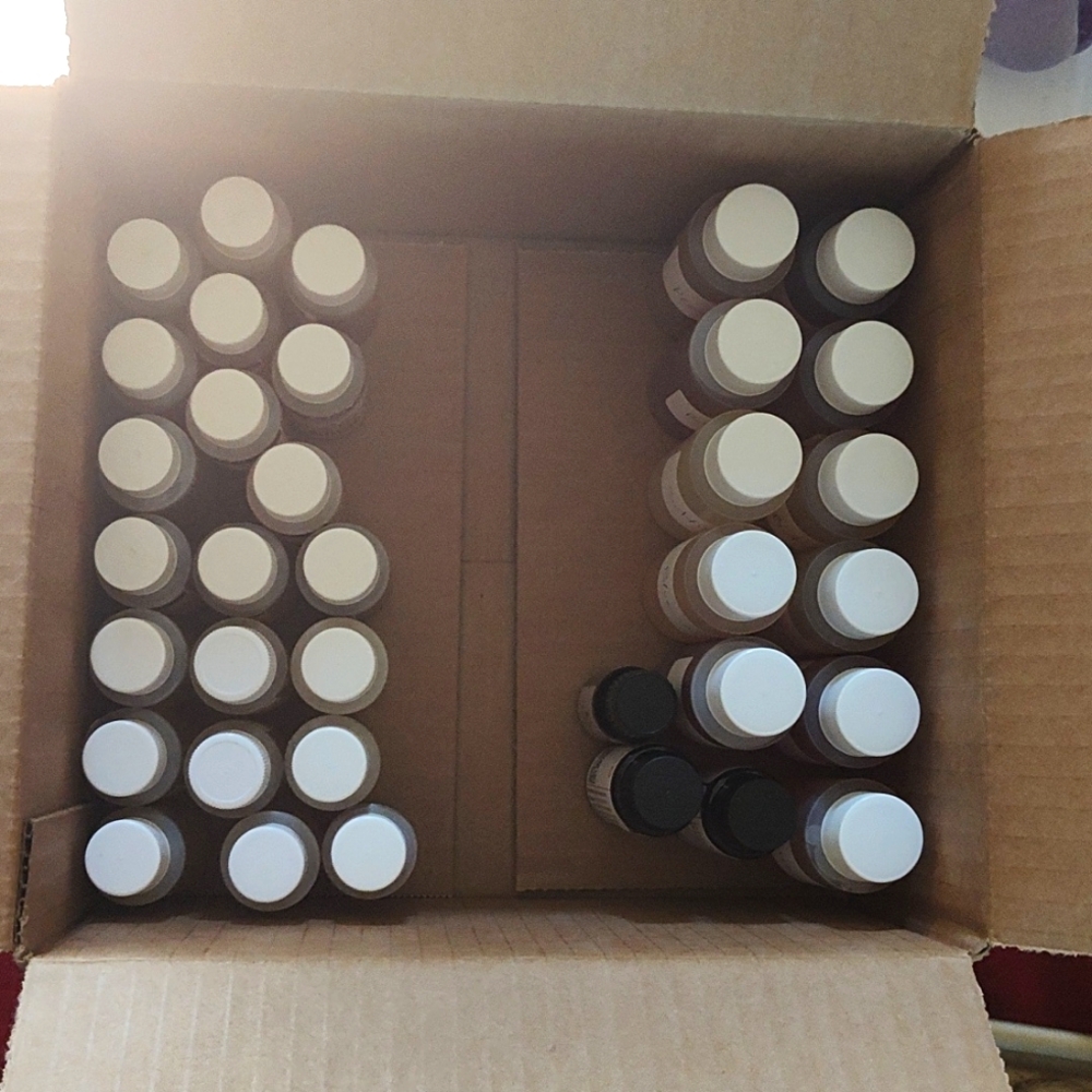 Box Of 1oz. & 2oz. Fragrance Oils For Soap & Candle Making (35 Full Bottles)